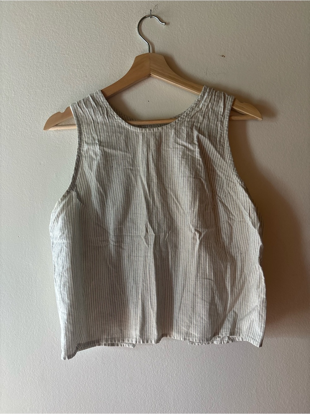 Lightweight Cream Striped Tank Top